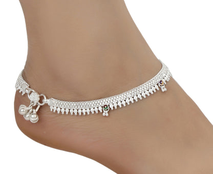 Silver Plated Anklets & 22 inch Gold Plated Chain