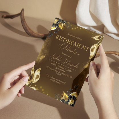 Customised Retirement Farewell Party Invitation Cards Pack of 12 with Envelopes