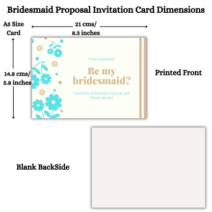 Bridesmaid Proposal Invitation Cards 5.8x8.3inch | Wedding Invite