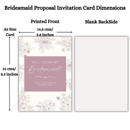 Bridesmaid Proposal Invitation Cards 5.8x8.3inch | Wedding Invite