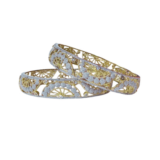 Gold Plated AD Kada Bangles Pair