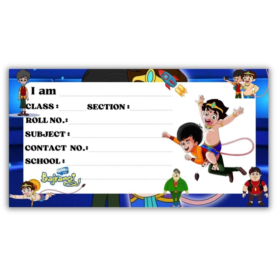 Kids Name Slips Cartoon Printed - Pack of 36 - Self Fill in
