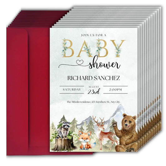 Customised Baby Shower Ceremony Invitation Cards Pack of 12 with Envelopes