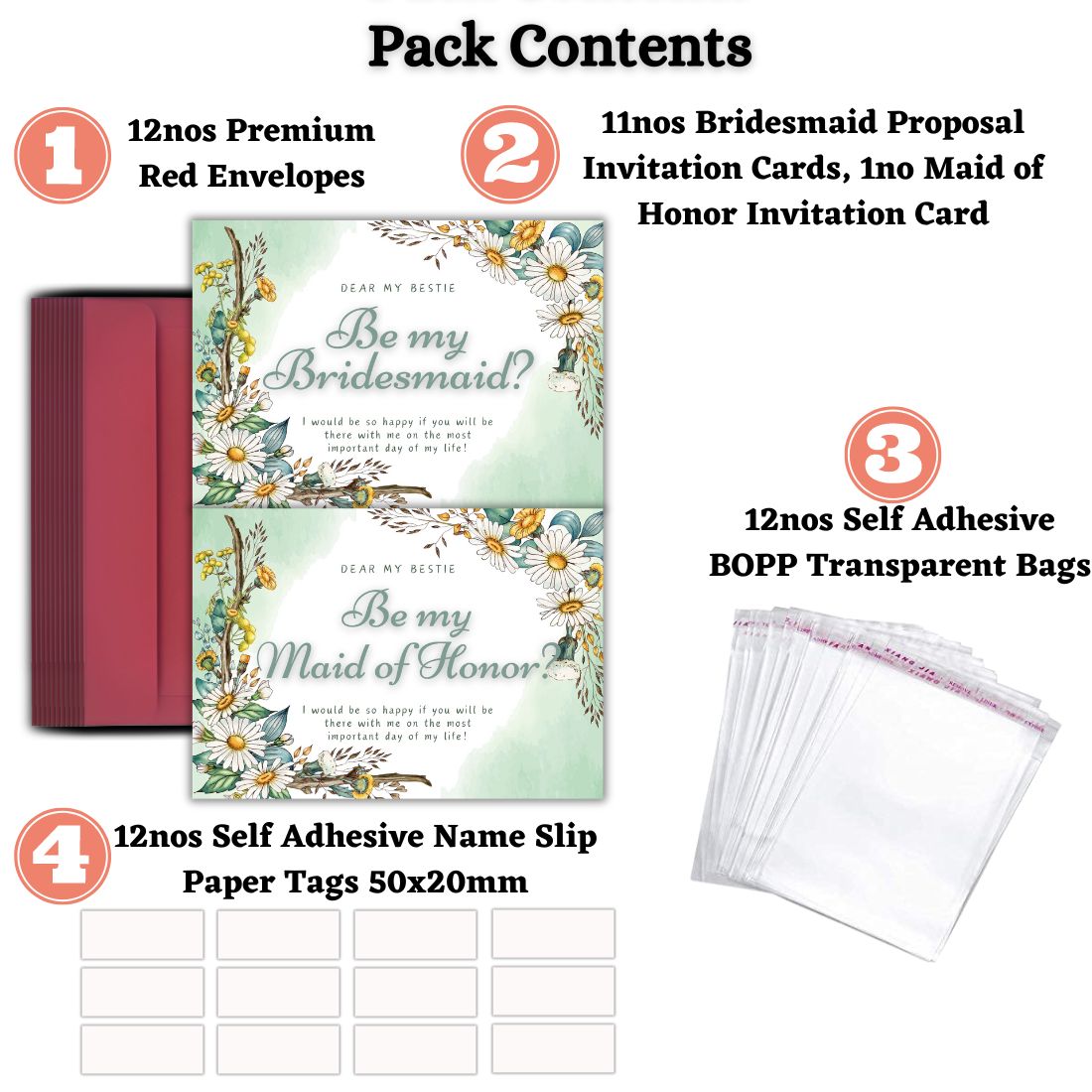 Bridesmaid Proposal Invitation Cards 5.8x8.3inch | Wedding Invite