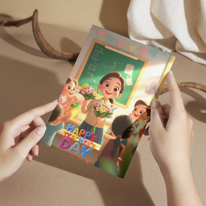 Happy Teacher's Day Card — Printed Greeting Card, Multiple Sizes, Photo Paper