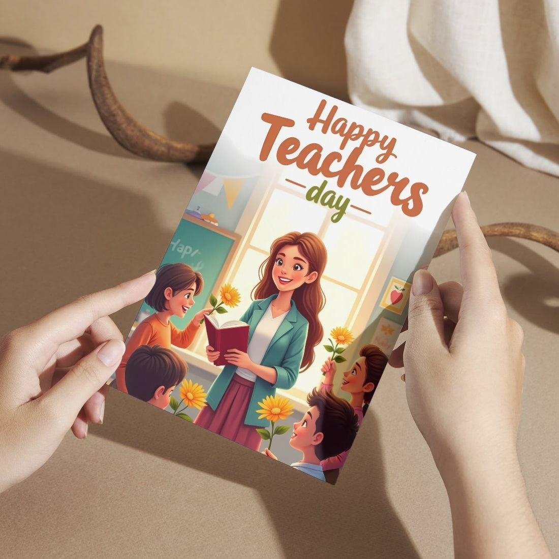 Happy Teacher's Day Card — Printed Greeting Card, Multiple Sizes, Photo Paper