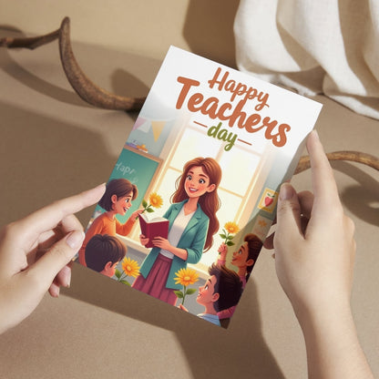 Happy Teacher's Day Card — Printed Greeting Card, Multiple Sizes, Photo Paper
