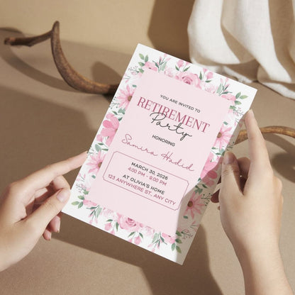 Customised Retirement Farewell Party Invitation Cards Pack of 12 with Envelopes