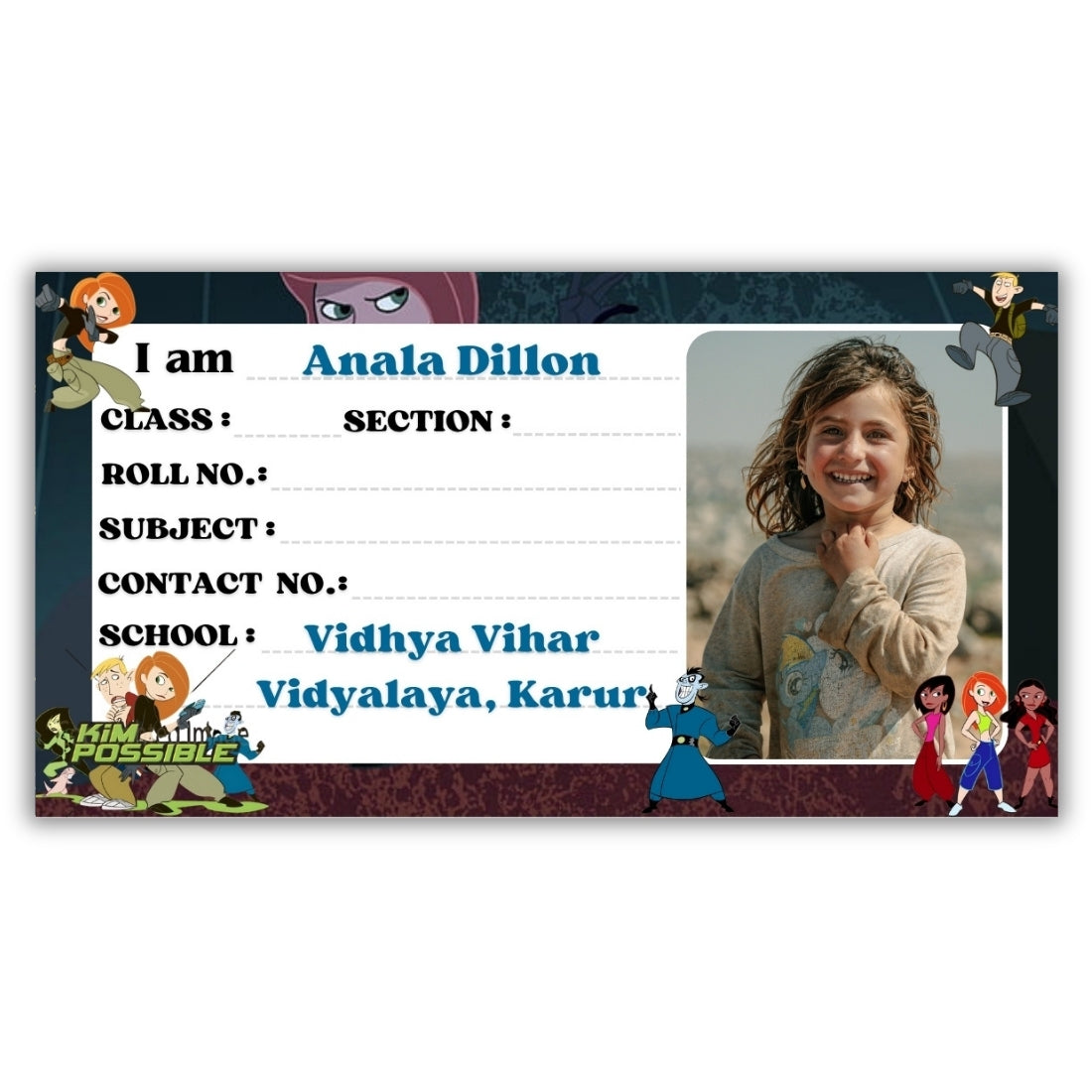 Kids Photo Name Slips Pack of 36
