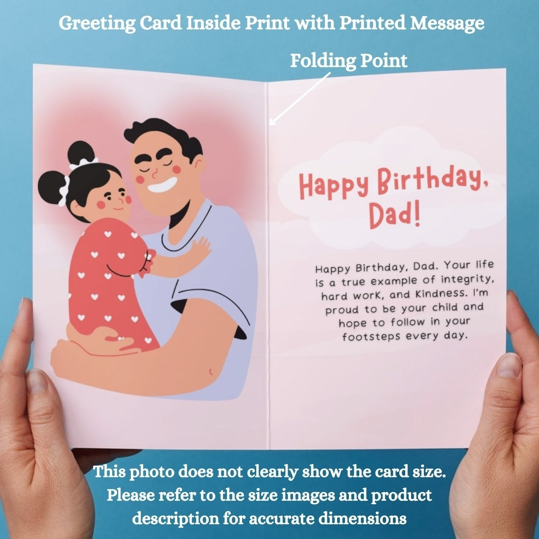 Customised Birthday Greeting Card with Photos for Father | Preprinted Inside Message