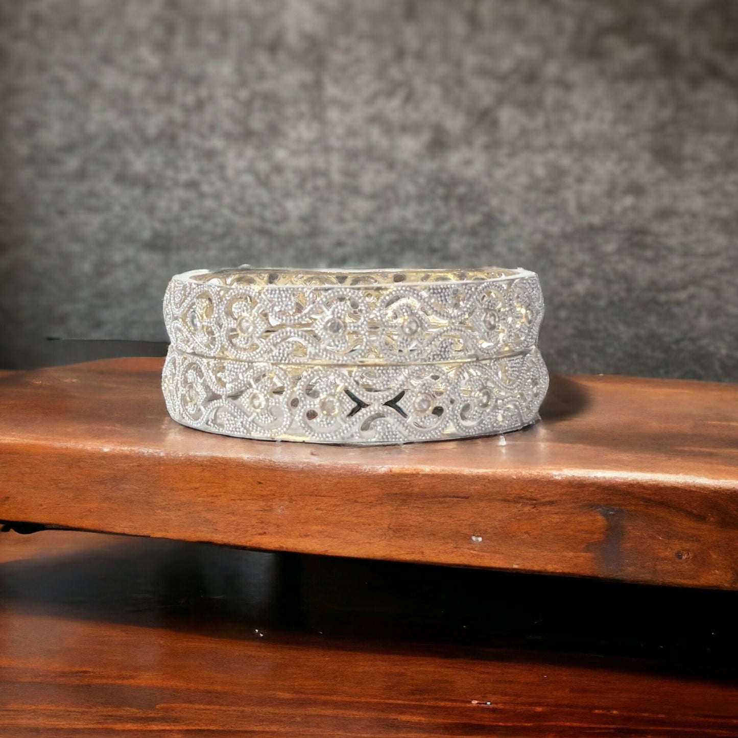 Gold Plated AD Kada Bangles Pair