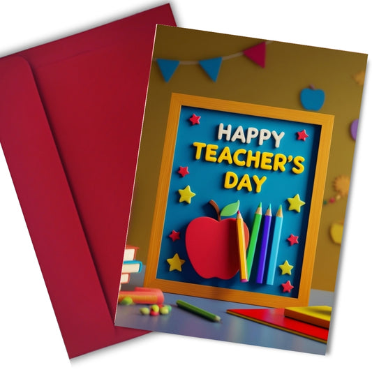 Happy Teacher's Day Card — Printed Greeting Card, Multiple Sizes, Photo Paper