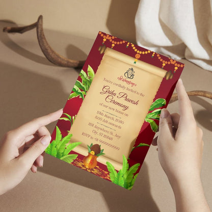 Customized Housewarming Invitation Cards, Pack of 12 Personalized 5.8x8.3 Inch with Premium Red Envelopes