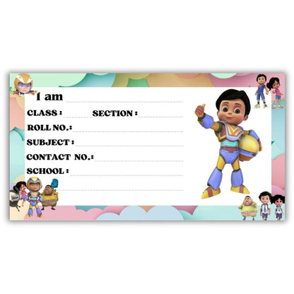 Kids Name Slips Cartoon Printed - Pack of 36 - Self Fill in