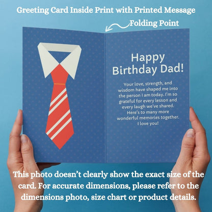 Happy Birthday Card for Dad — Printed Greeting Card with Envelope
