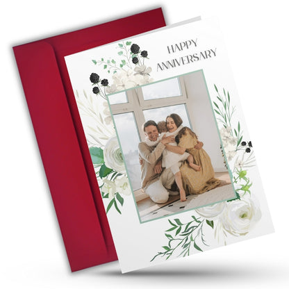 Customised Wedding Anniversary Greeting Card with Photos | Preprinted Inside Message