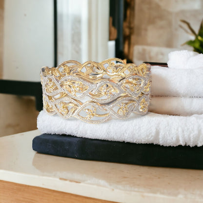 Gold Plated AD Kada Bangles Pair