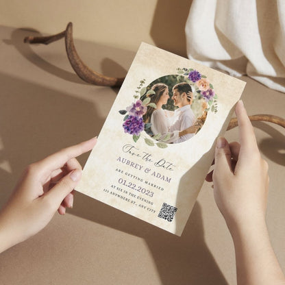 Custom Wedding Invitation Card with Couple Photo | Pack of 12 | One side Printed | Envelopes Included
