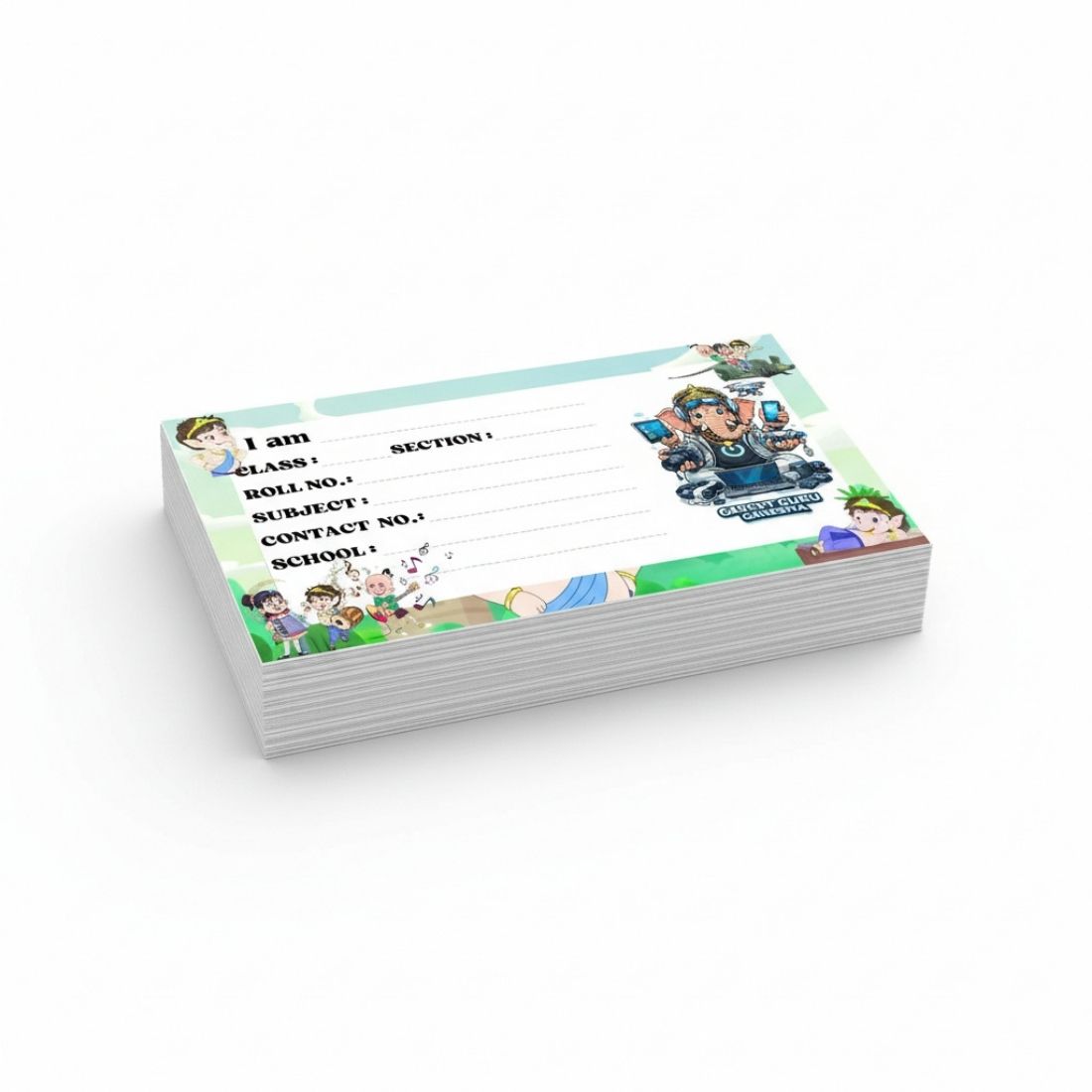 Kids Name Slips Cartoon Printed - Pack of 36 - Self Fill in