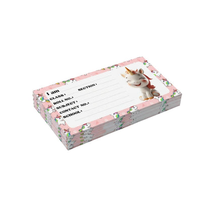 Kids Name Slips Cartoon Printed - Pack of 36 - Self Fill in