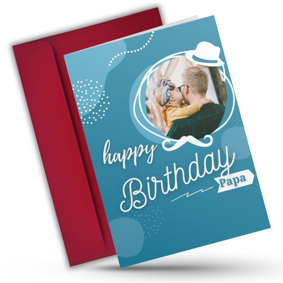 Customised Birthday Greeting Card with Photos for Father | Preprinted Inside Message