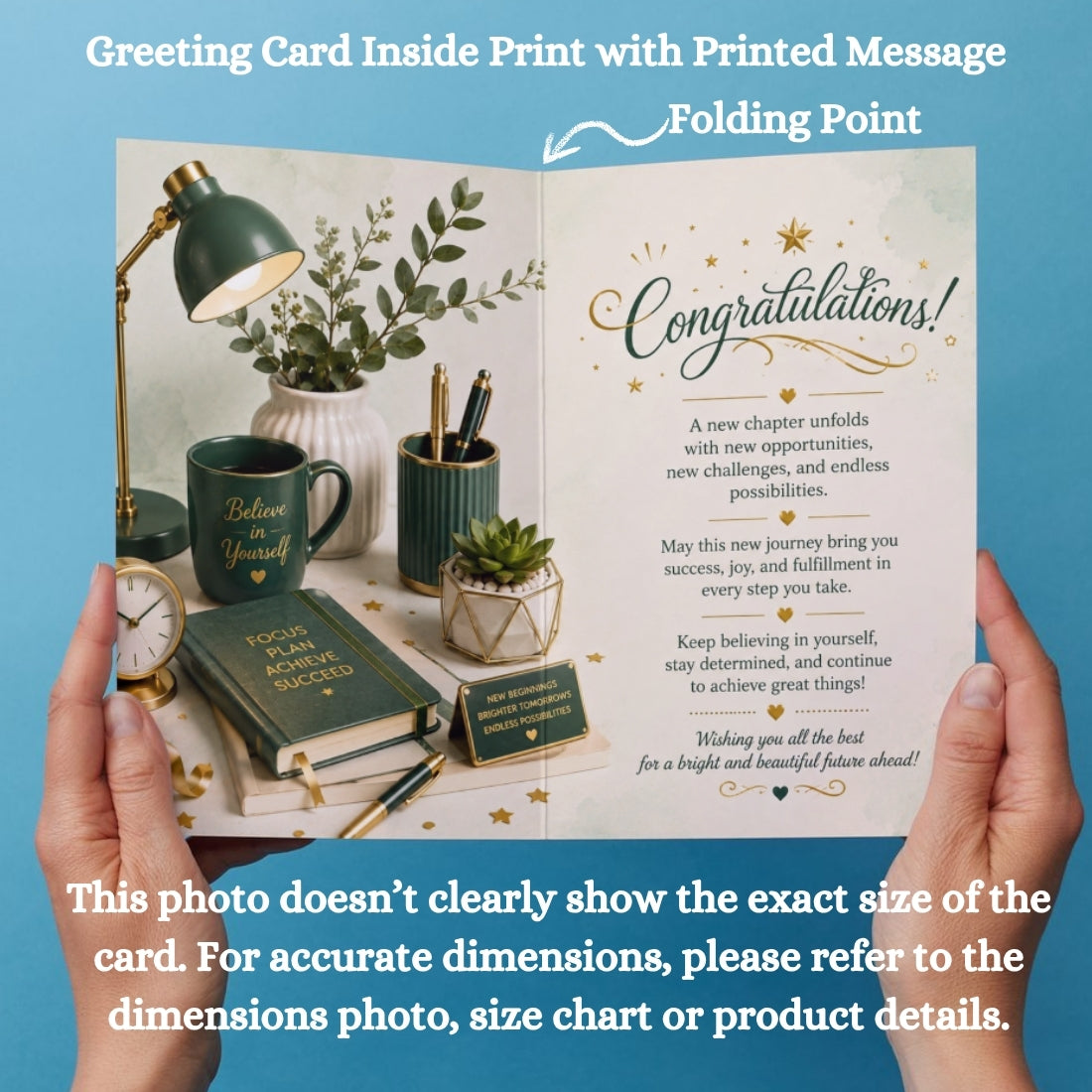 Congratulations on New Job Card — Printed Greeting Card, Multiple Sizes, Thick Photo Paper, Motivational Design