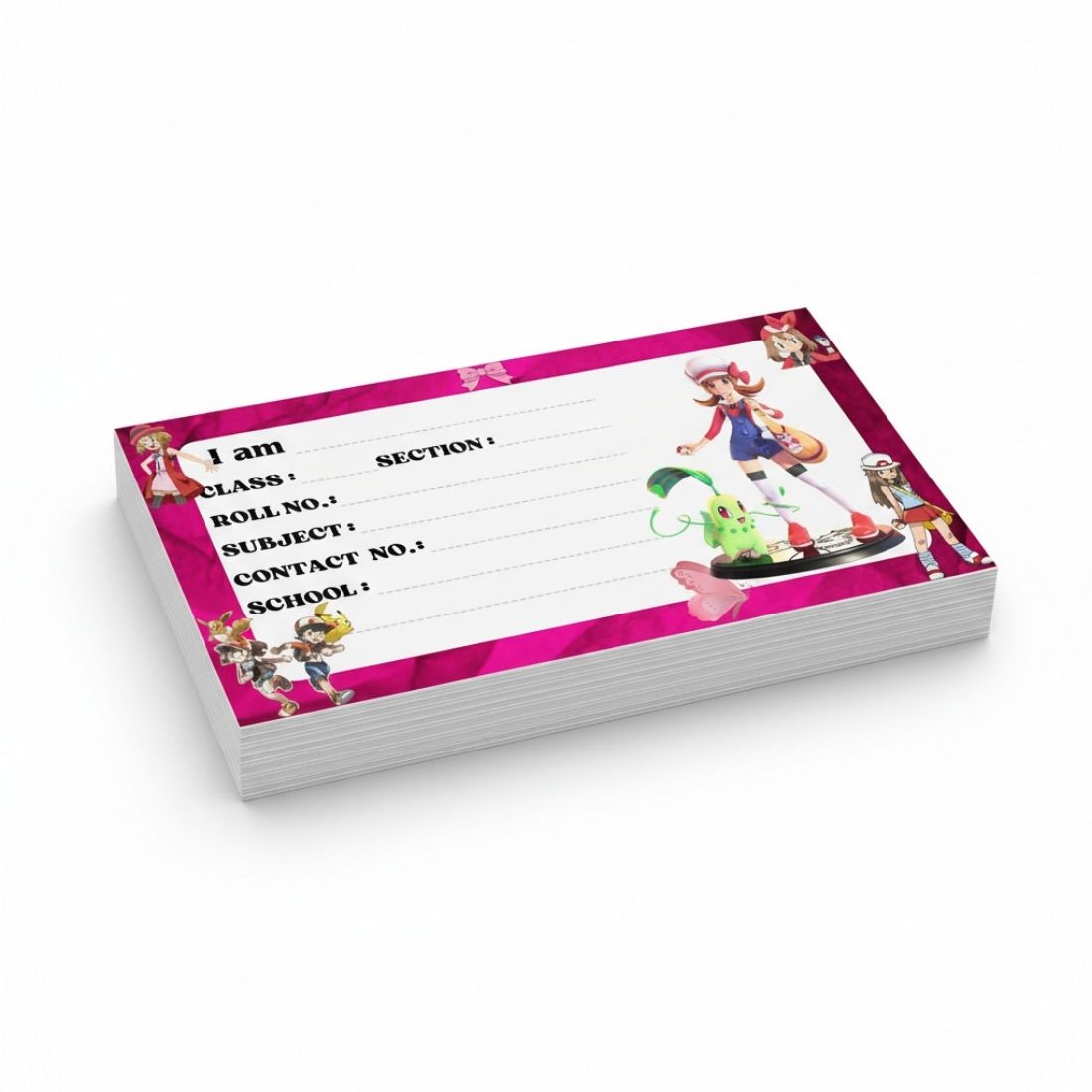 Kids Name Slips Cartoon Printed - Pack of 36 - Self Fill in