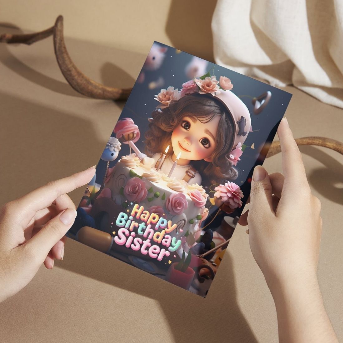 Sister Birthday Greeting Card with Envelope