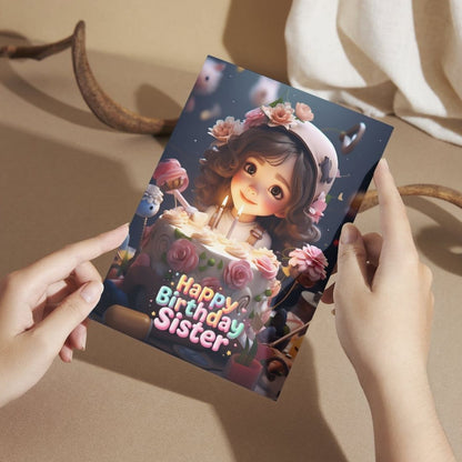 Sister Birthday Greeting Card with Envelope
