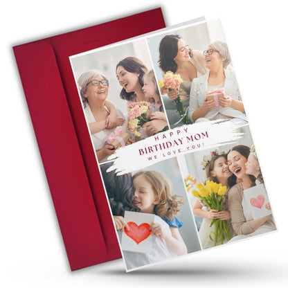 Customised Birthday Greeting Card with Photos for Mother | Preprinted Inside Message