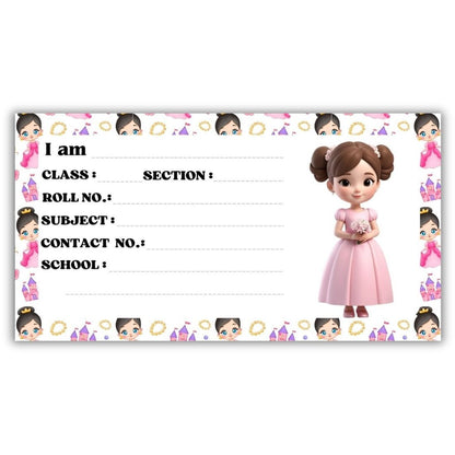 Kids Name Slips Cartoon Printed - Pack of 36 - Self Fill in