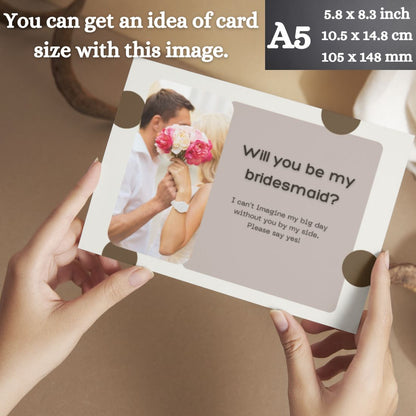 Bridesmaid Proposal Invitation Cards 5.8x8.3inch | Wedding Invite