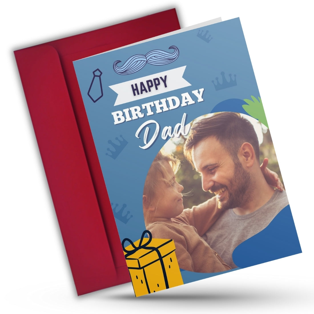 Customised Birthday Greeting Card with Photos for Father | Preprinted Inside Message