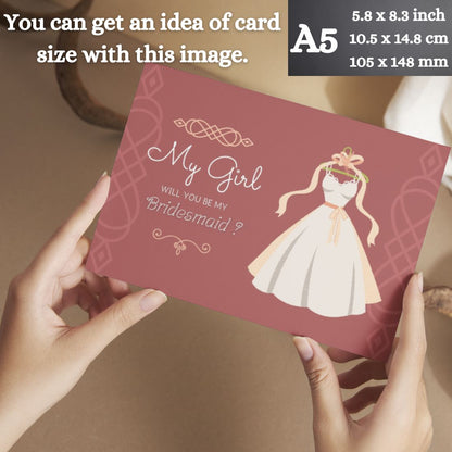 Bridesmaid Proposal Invitation Cards 5.8x8.3inch | Wedding Invite