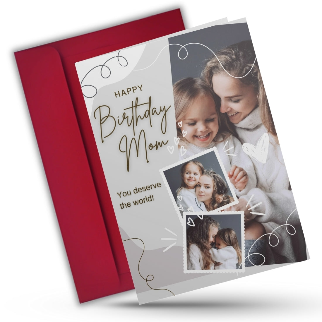 Customised Birthday Greeting Card with Photos for Mother | Preprinted Inside Message