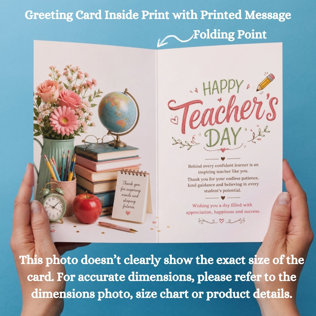 Happy Teacher's Day Card — Printed Greeting Card, Multiple Sizes, Photo Paper
