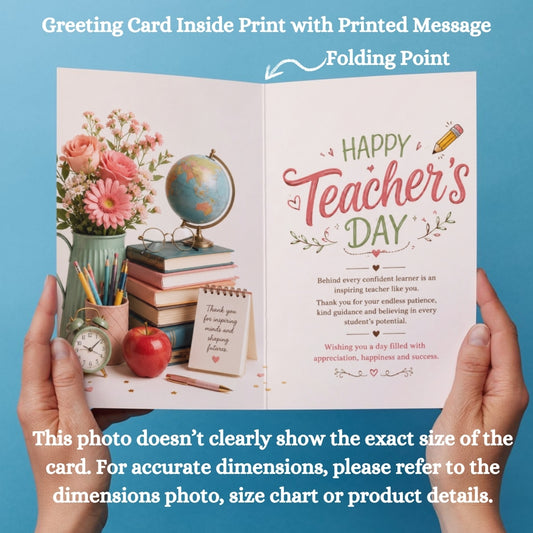 Happy Teacher's Day Card — Printed Greeting Card, Multiple Sizes, Photo Paper