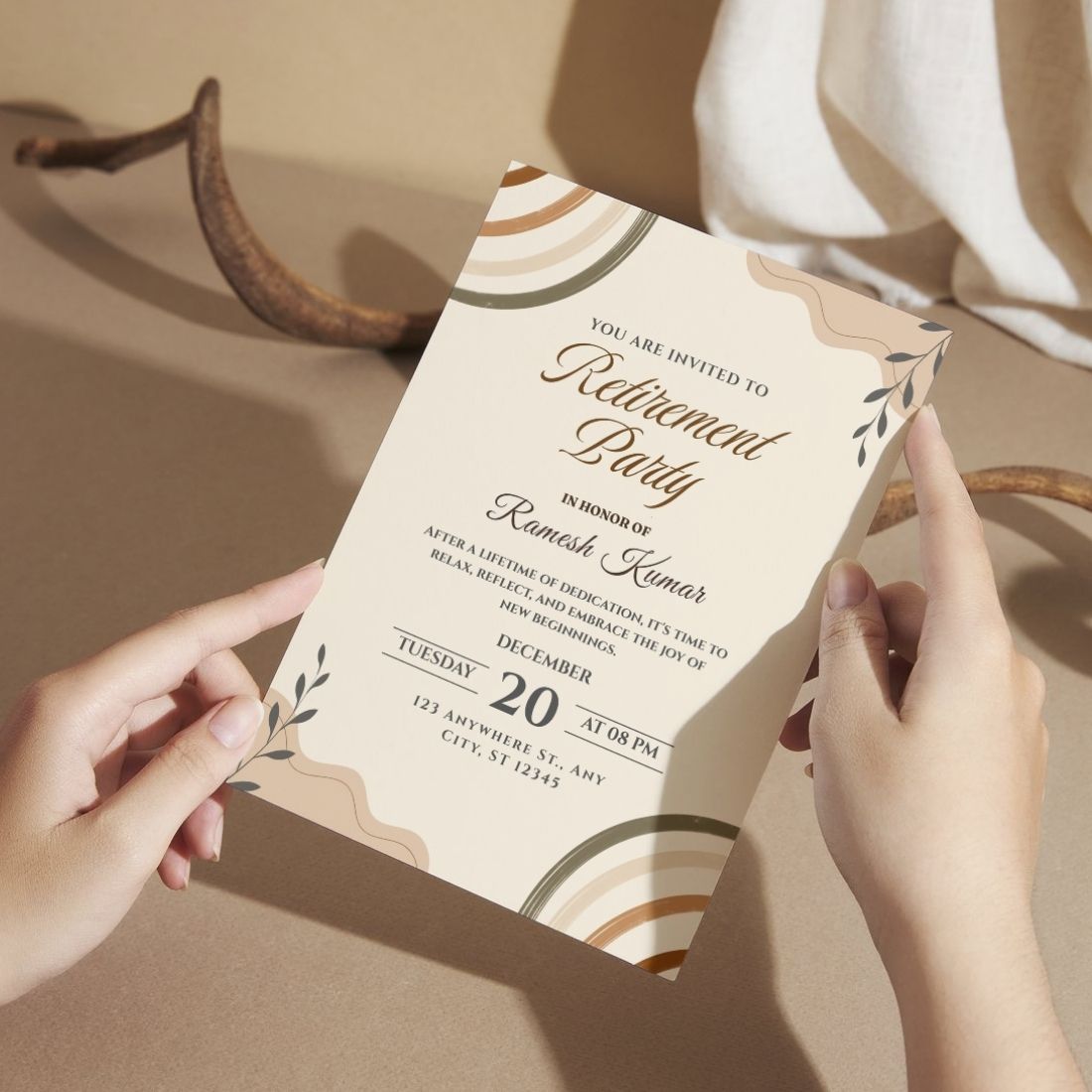 Customised Retirement Farewell Party Invitation Cards Pack of 12 with Envelopes