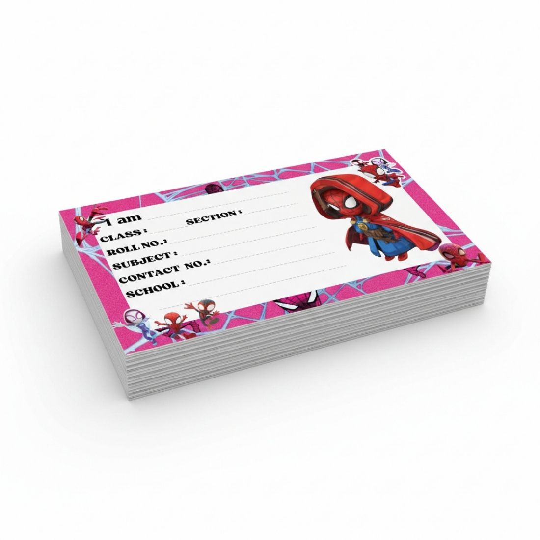 Kids Name Slips Cartoon Printed - Pack of 36 - Self Fill in