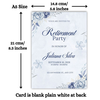 Customised Retirement Farewell Party Invitation Cards Pack of 12 with Envelopes
