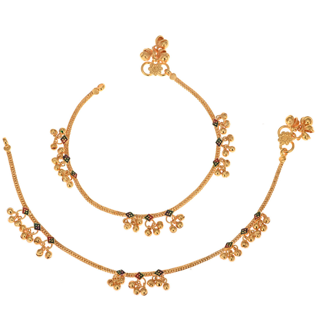 Gold Plated Anklet Pair