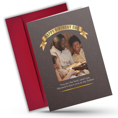 Customised Birthday Greeting Card with Photos for Father | Preprinted Inside Message