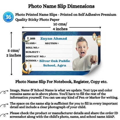 Kids Photo Name Slips Pack of 36