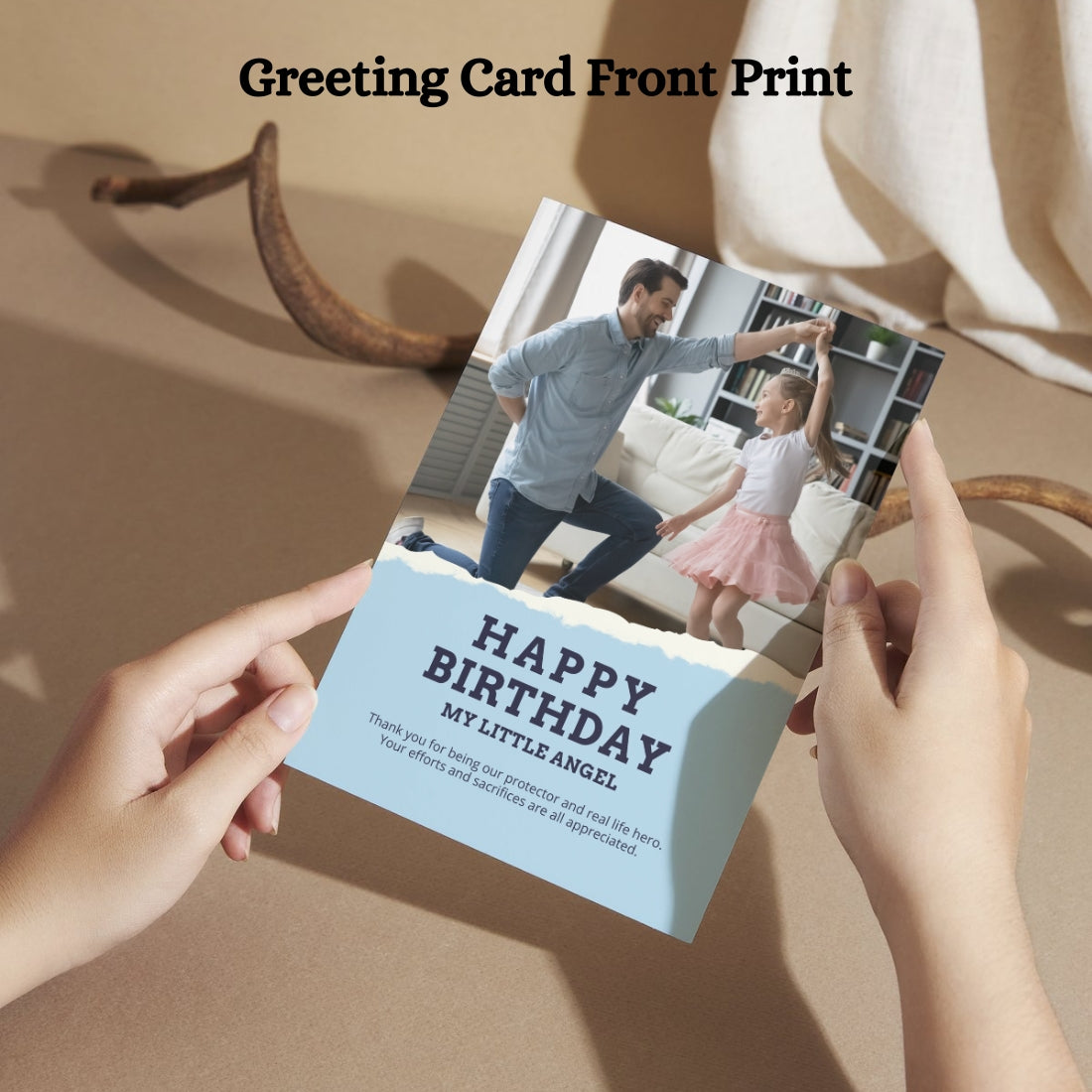 Photo Birthday Greeting Card with Inside Custom Text