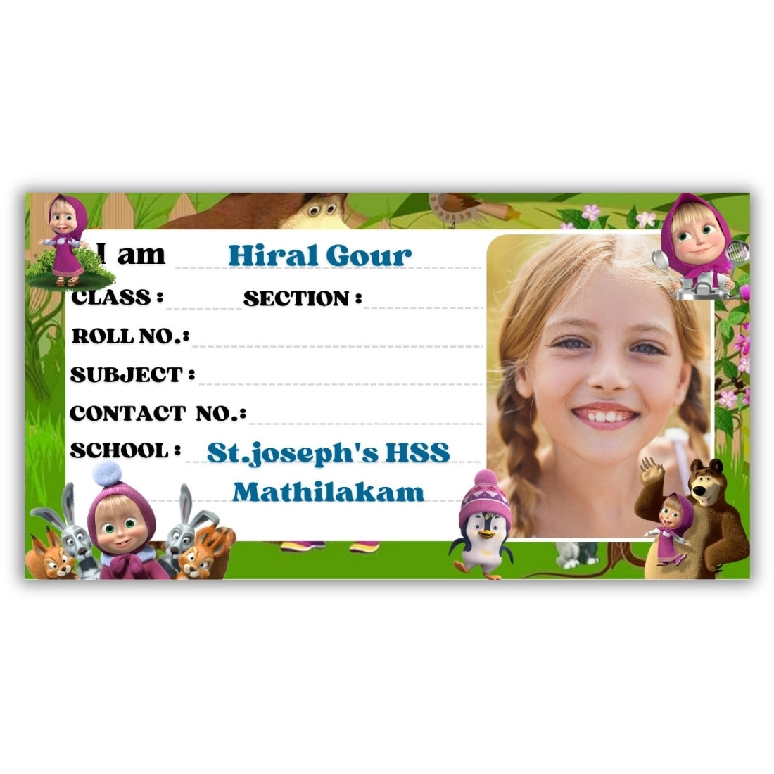 Kids Photo Name Slips Pack of 36