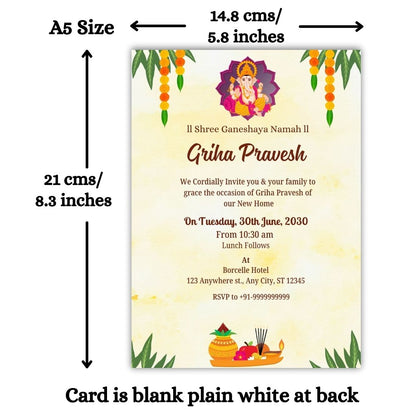 Customized Housewarming Invitation Cards, Pack of 12 Personalized 5.8x8.3 Inch with Premium Red Envelopes