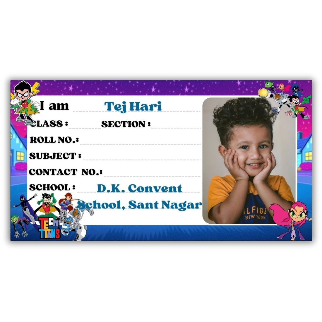 Kids Photo Name Slips Pack of 36