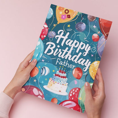Happy Birthday Card for Dad — Printed Greeting Card with Envelope