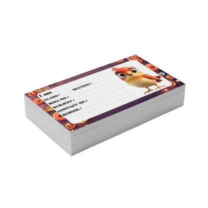 Kids Name Slips Cartoon Printed - Pack of 36 - Self Fill in