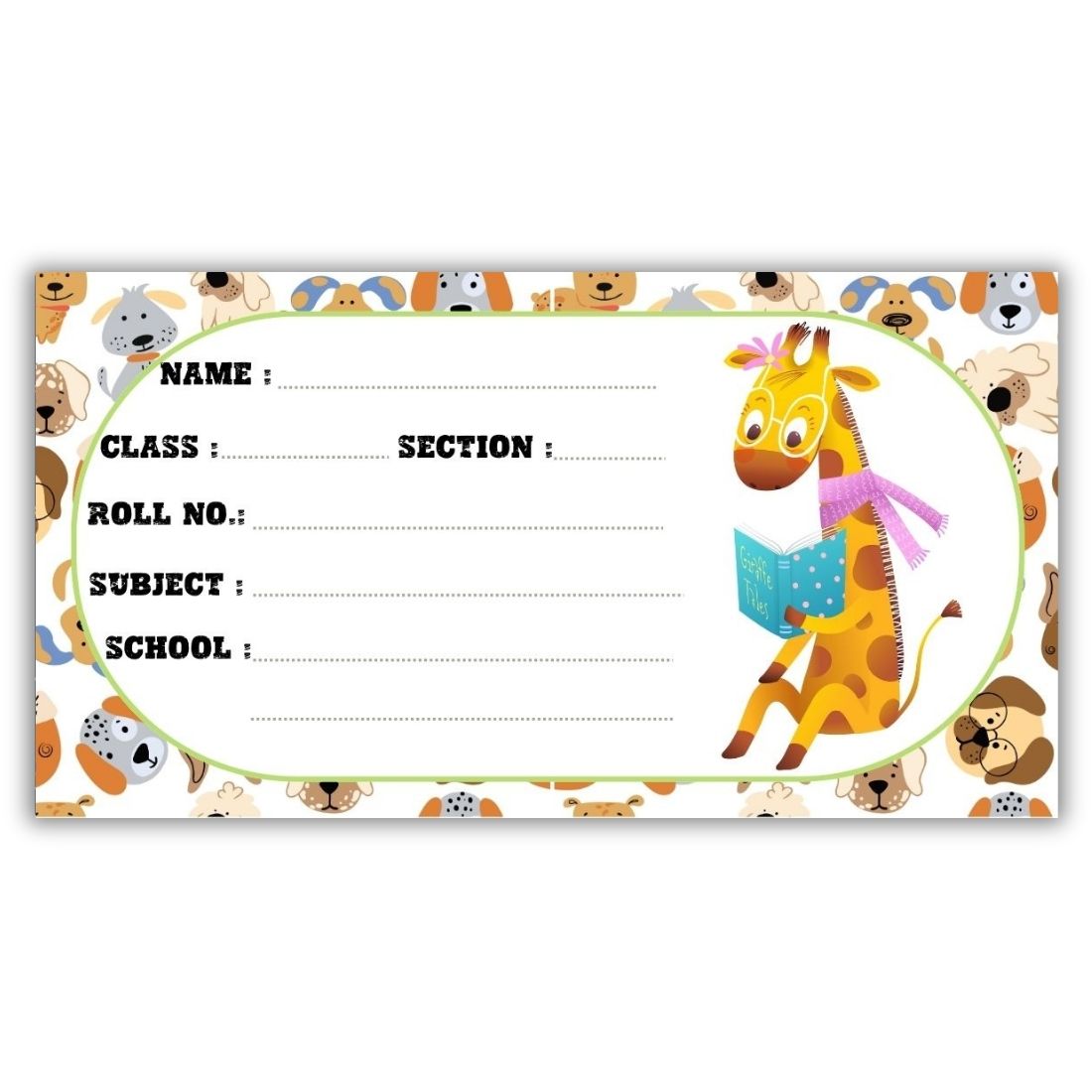 Kids Name Slips Cartoon Printed - Pack of 36 - Self Fill in